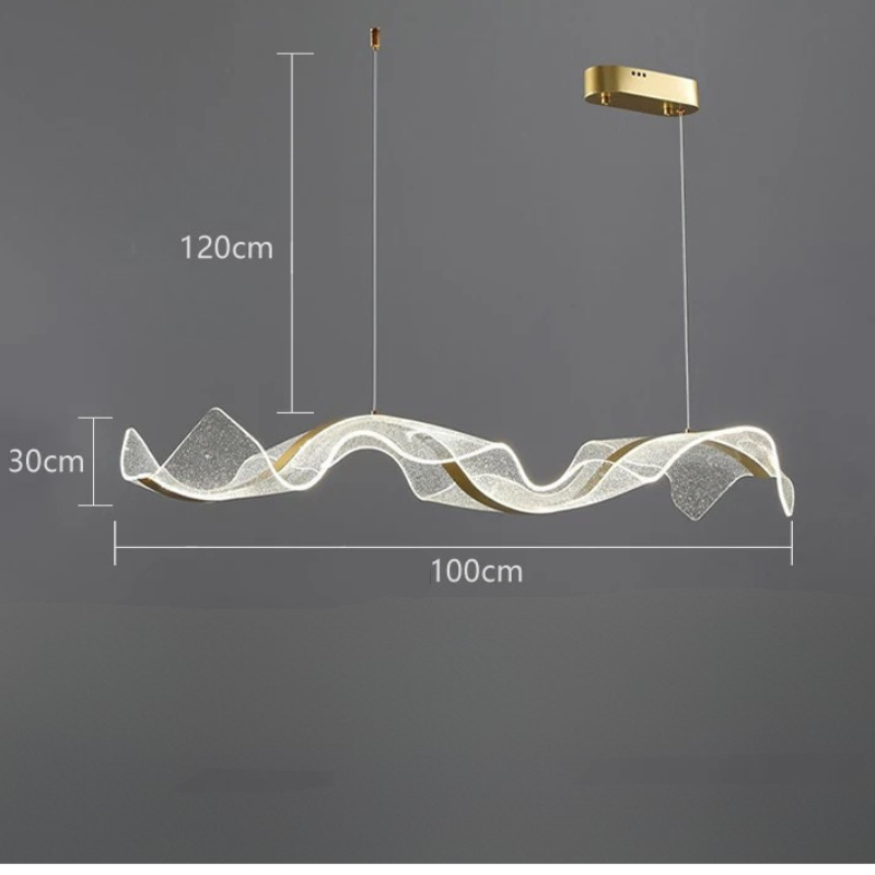 Lustre em led acrílico Wave - 03 Tamanhos