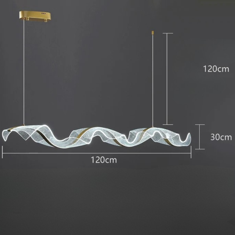 Lustre em led acrílico Wave - 03 Tamanhos