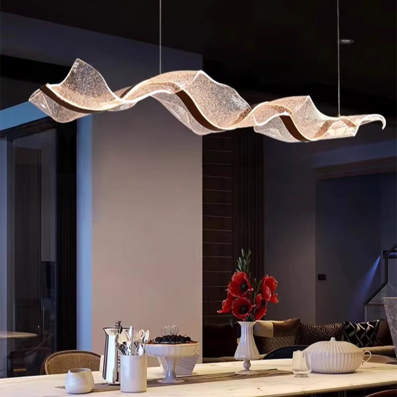 Lustre em led acrílico Wave - 03 Tamanhos