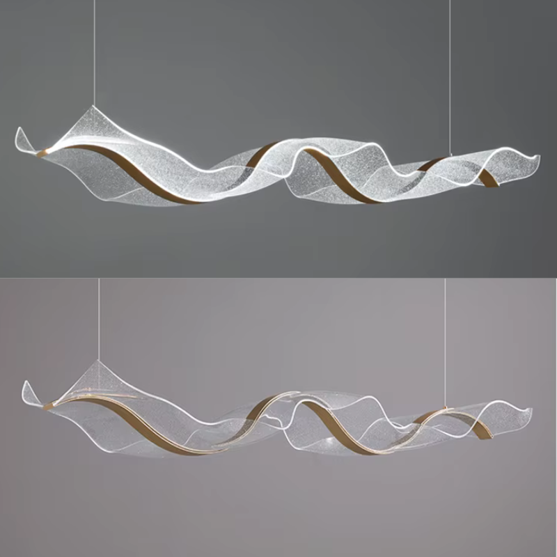 Lustre em led acrílico Wave - 03 Tamanhos