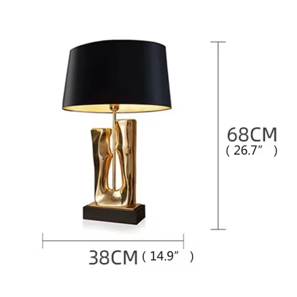 Luminária de mesa Rocha Dourada - design contemporâneo