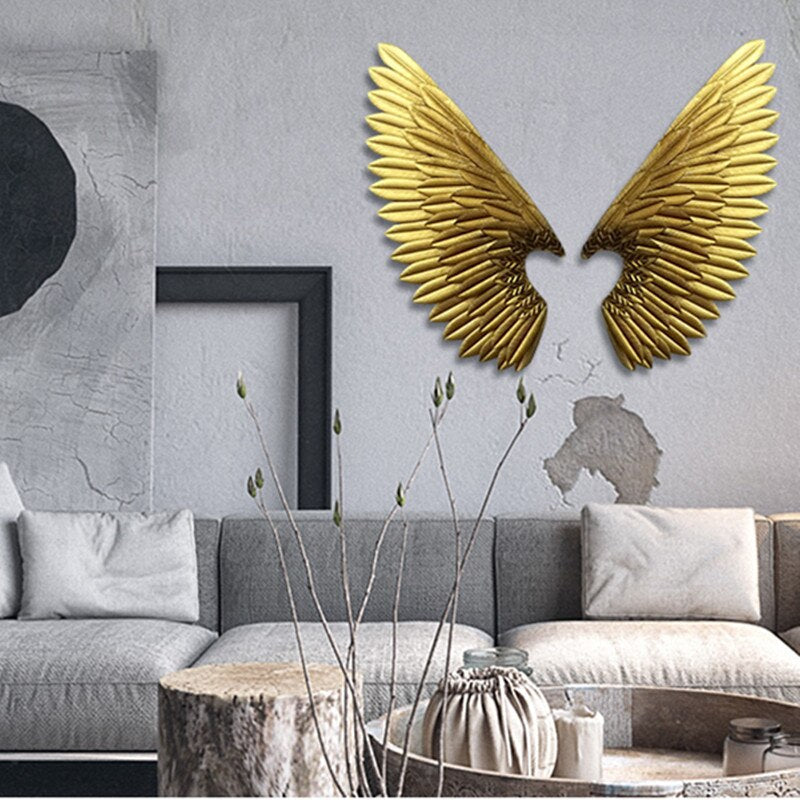 Escultura de parede Wings - em metal