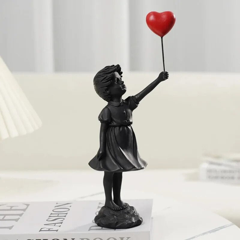 Escultura decorativa Flying Love - arte contemporânea
