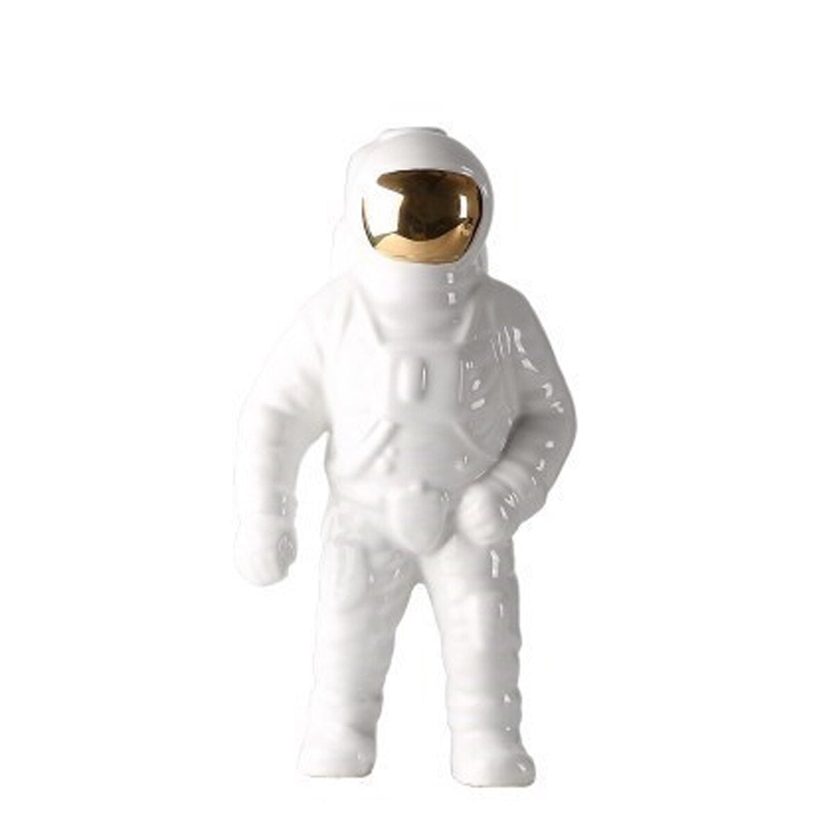 Vaso escultura Astronauta - cerâmica esmaltada