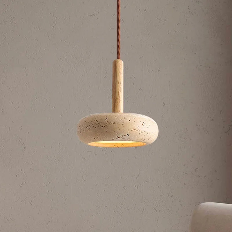 Pendente circular em Travertino