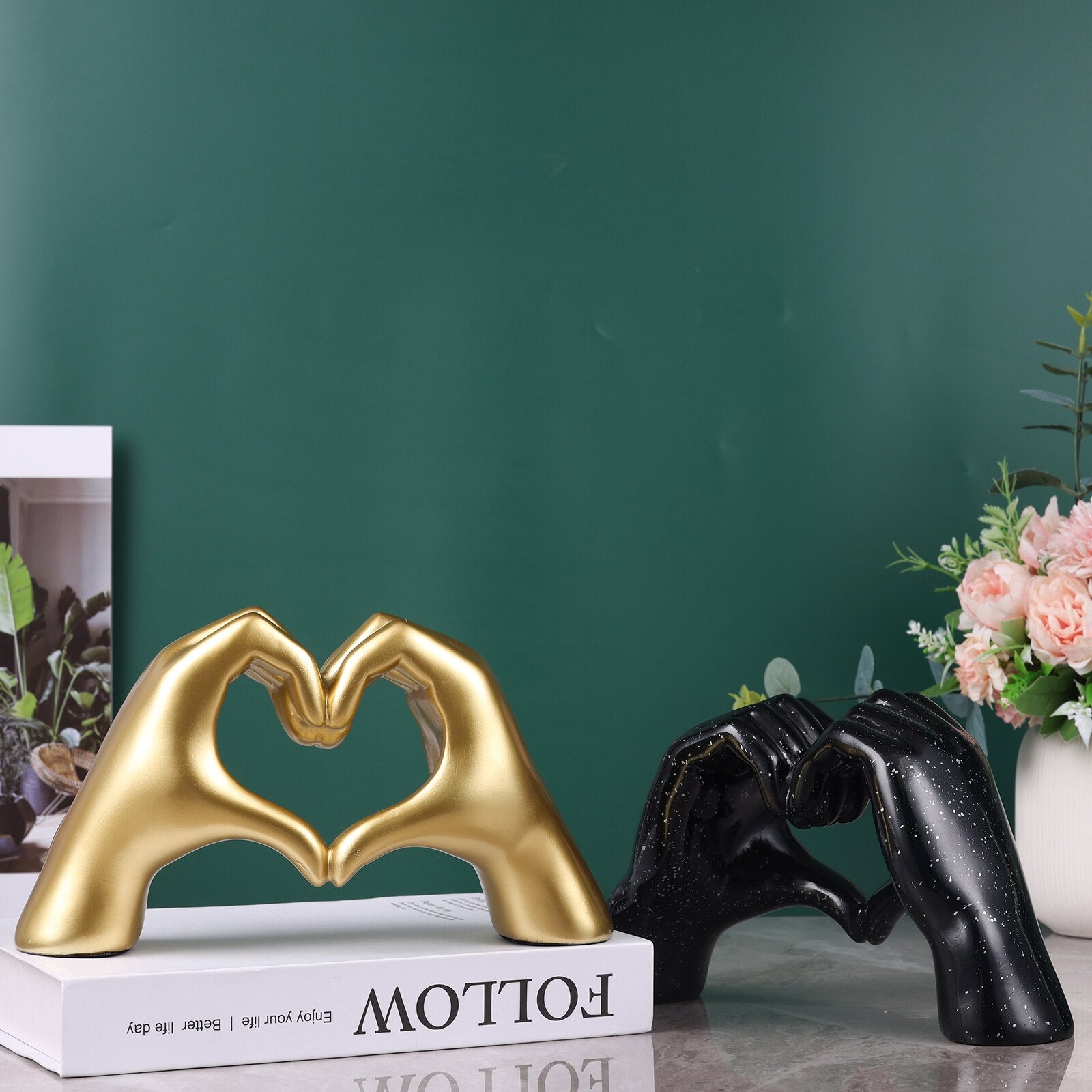Adorno decorativo Heart - em poliresina