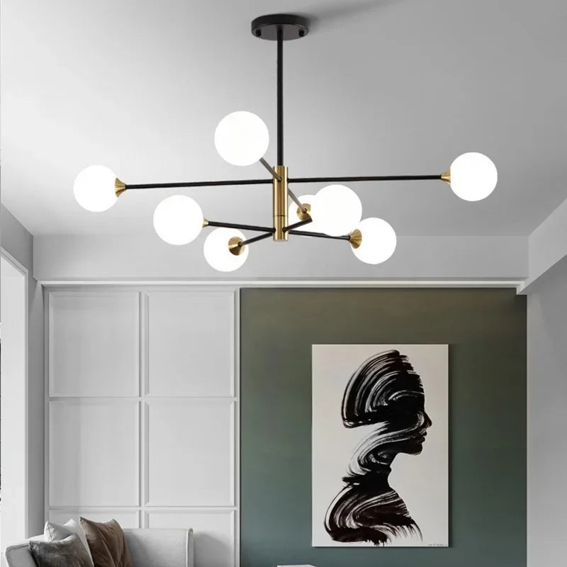 Lustre Balance Preto & Dourado - 03 Tamanhos