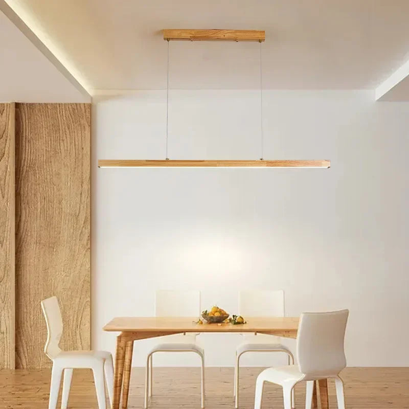 Lustre linear em madeira - 80cm