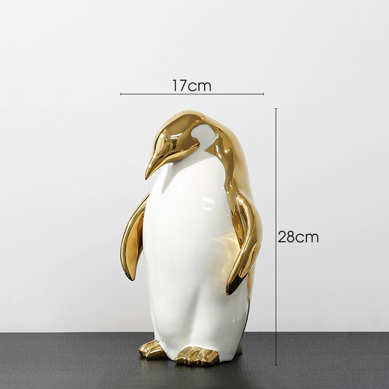 Escultura decorativa Penguim - em cerâmica