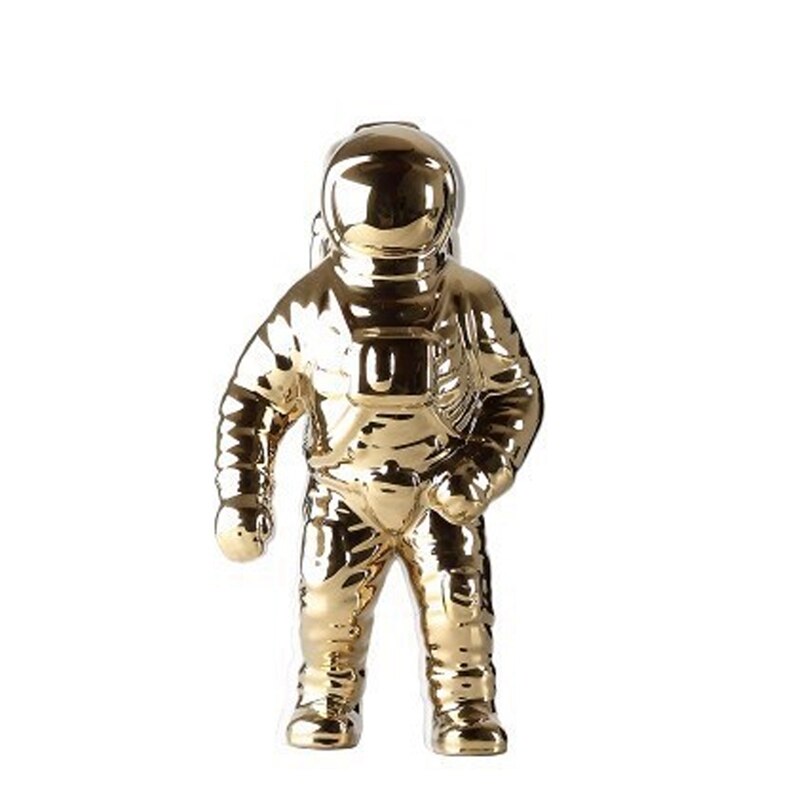 Vaso escultura Astronauta - cerâmica esmaltada