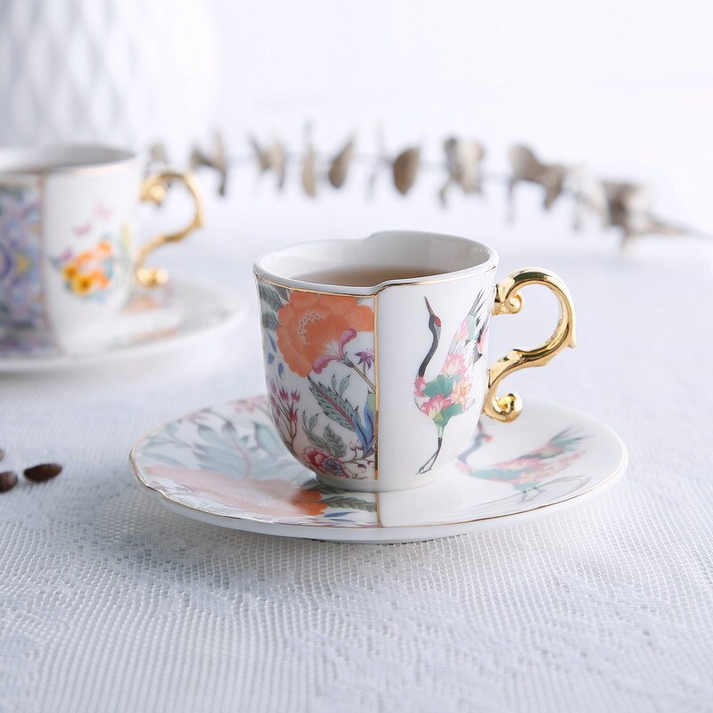 Jogo Xícara + Pires cafezinho Luxo Verona - em porcelana