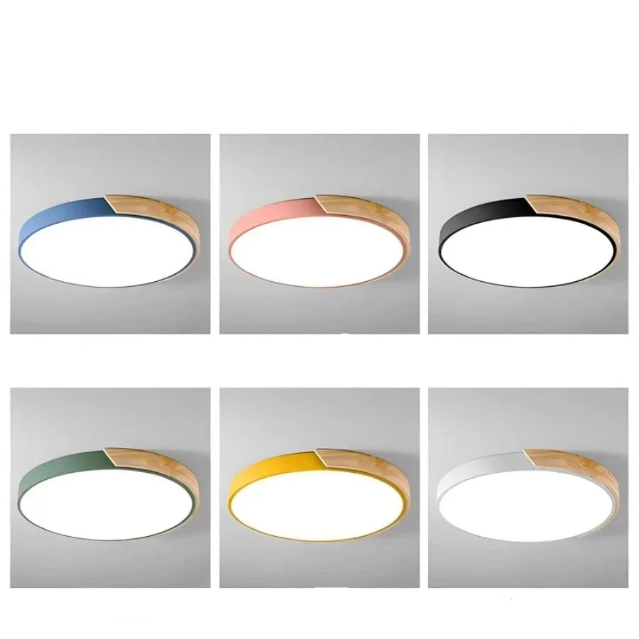 Plafon Redondo com detalhe amadeirado - 05 Cores