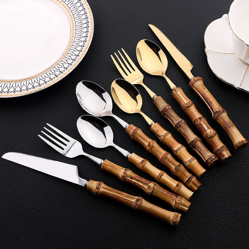 Jogo 24pcs Talhres Bamboo