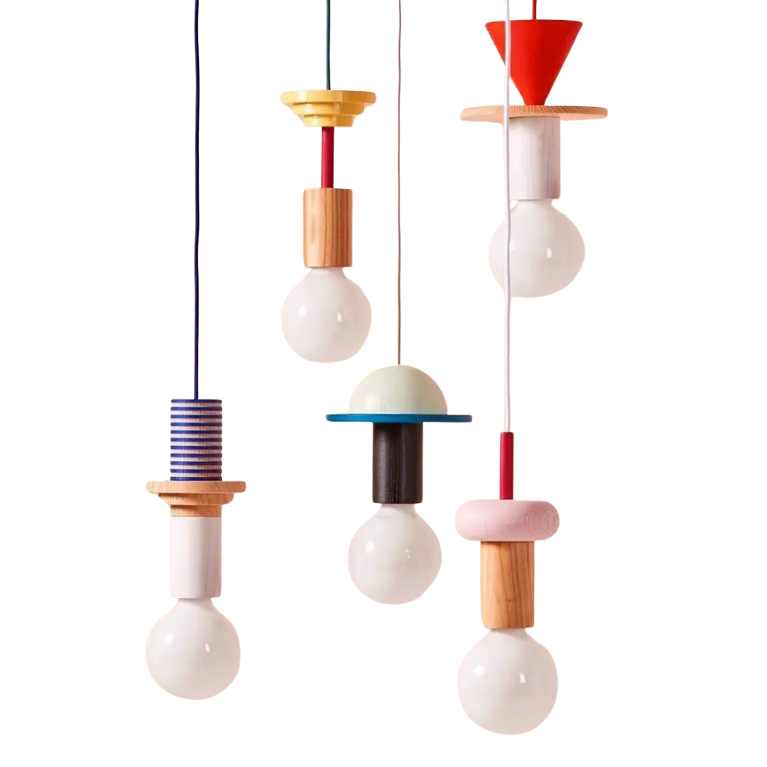 Linha de Pendentes em madeira Geometric - 09 Modelos