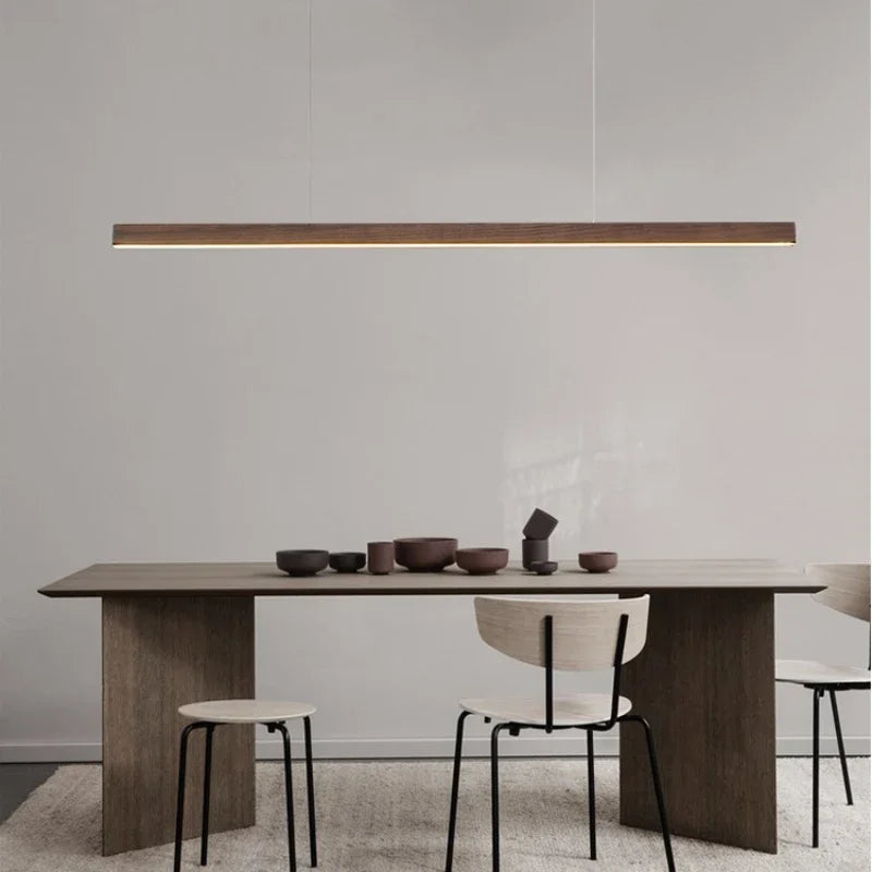 Lustre linear em madeira - 80cm