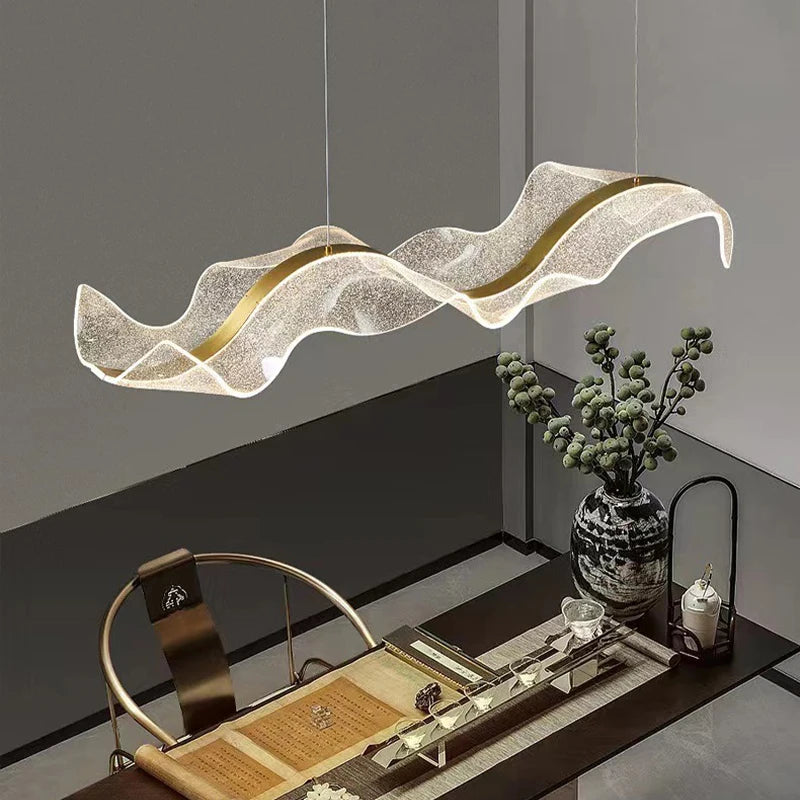 Lustre em led acrílico Wave - 03 Tamanhos