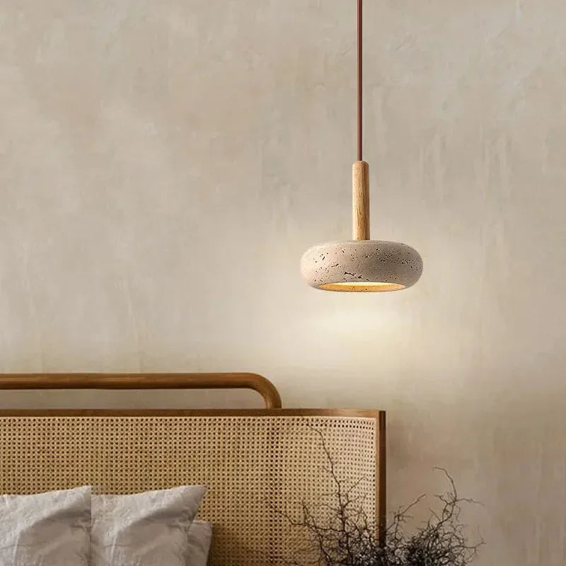 Pendente circular em Travertino