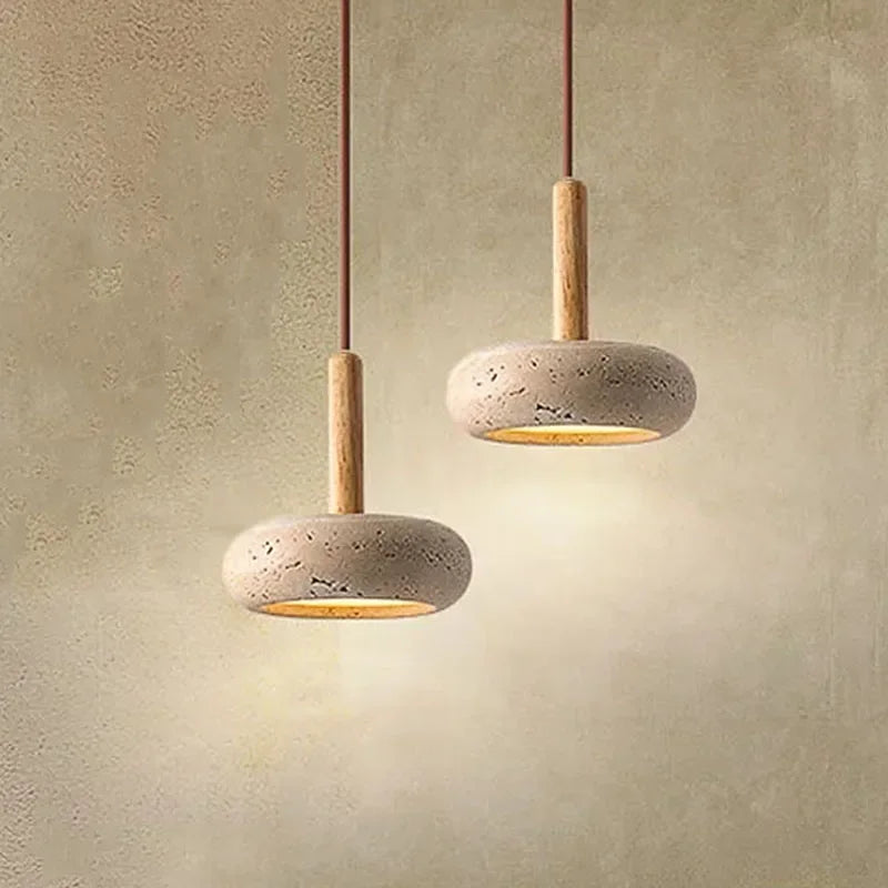 Pendente circular em Travertino