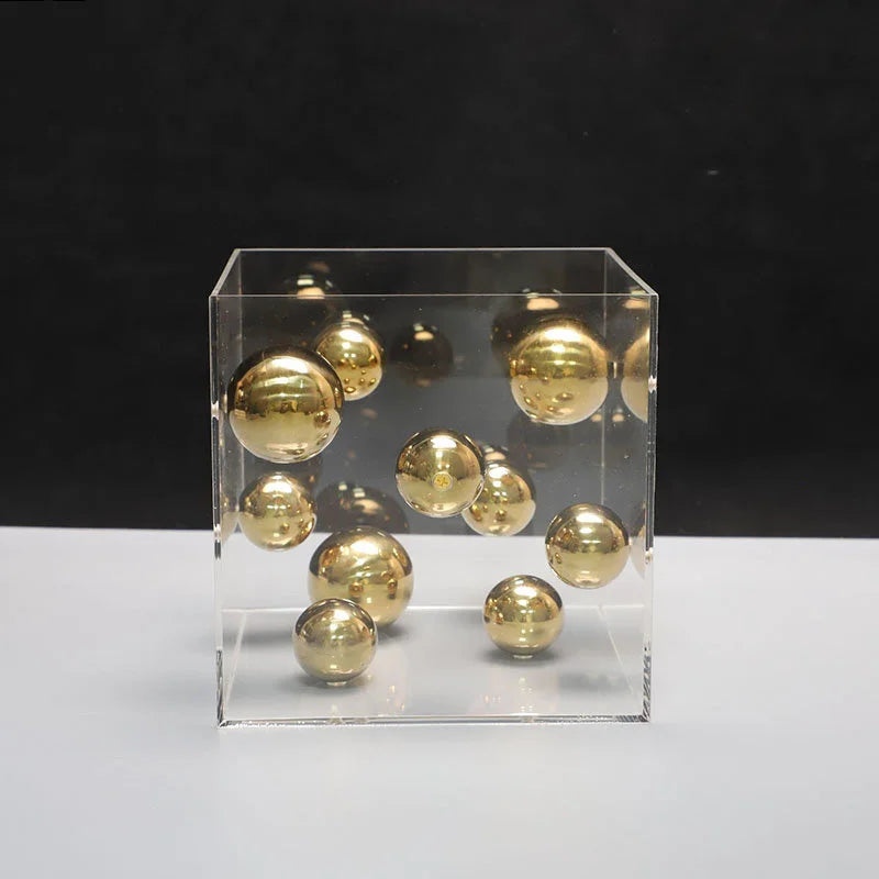 Caixa em acrílico com bolas em metal - Art Deco