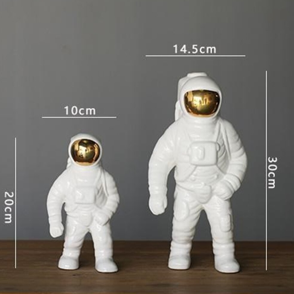 Vaso escultura Astronauta - cerâmica esmaltada