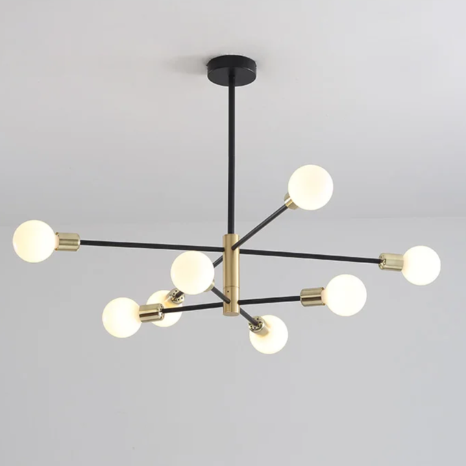 Lustre Balance Preto & Dourado - 03 Tamanhos