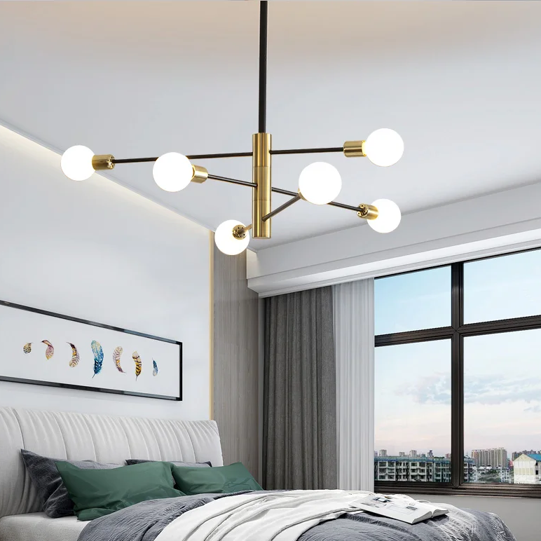 Lustre Balance Preto & Dourado - 03 Tamanhos