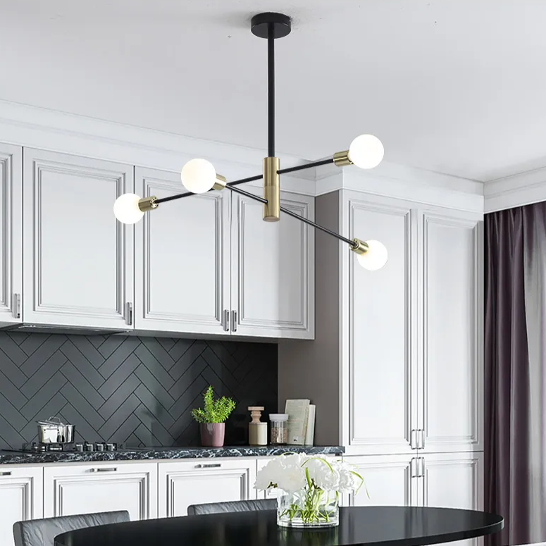 Lustre Balance Preto & Dourado - 03 Tamanhos