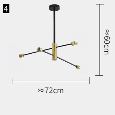 Lustre Balance Preto & Dourado - 03 Tamanhos