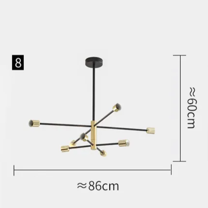 Lustre Balance Preto & Dourado - 03 Tamanhos
