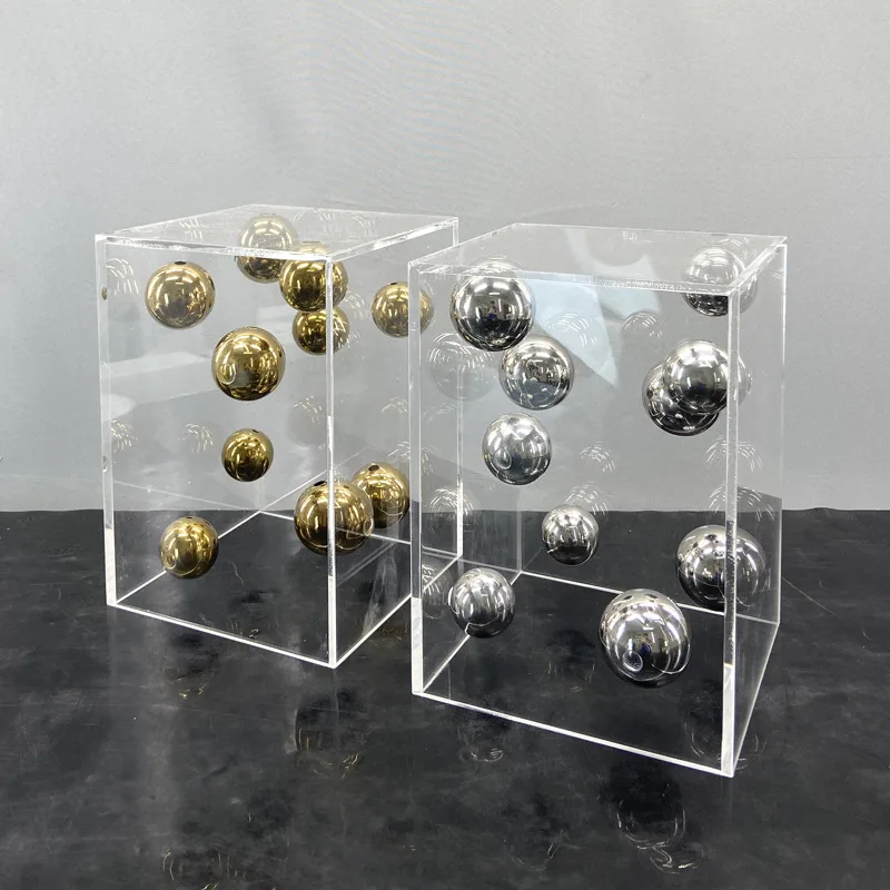 Caixa em acrílico com bolas em metal - Art Deco