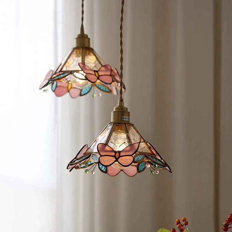 Pendente Vintage Tifany Borboletas
