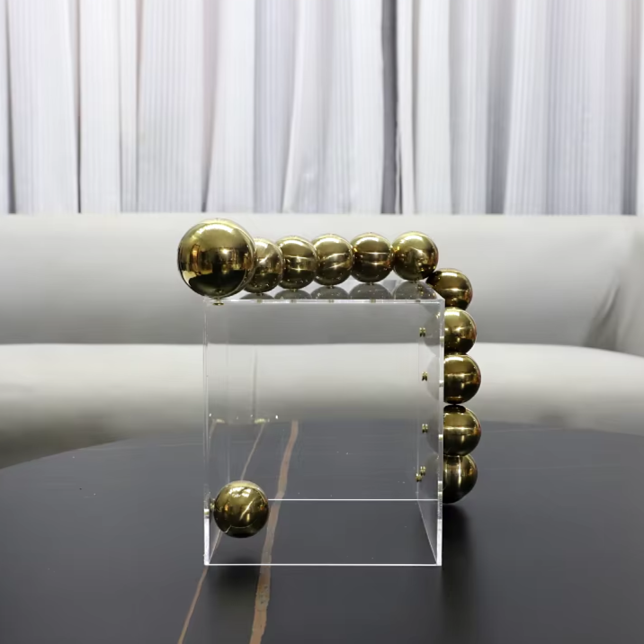 Caixa em acrílico com bolas em metal - NOVO MODELO!