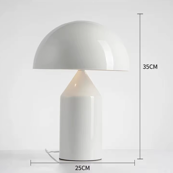 Luminária de Mesa com fio Cogumelo - Em aço inoxidável