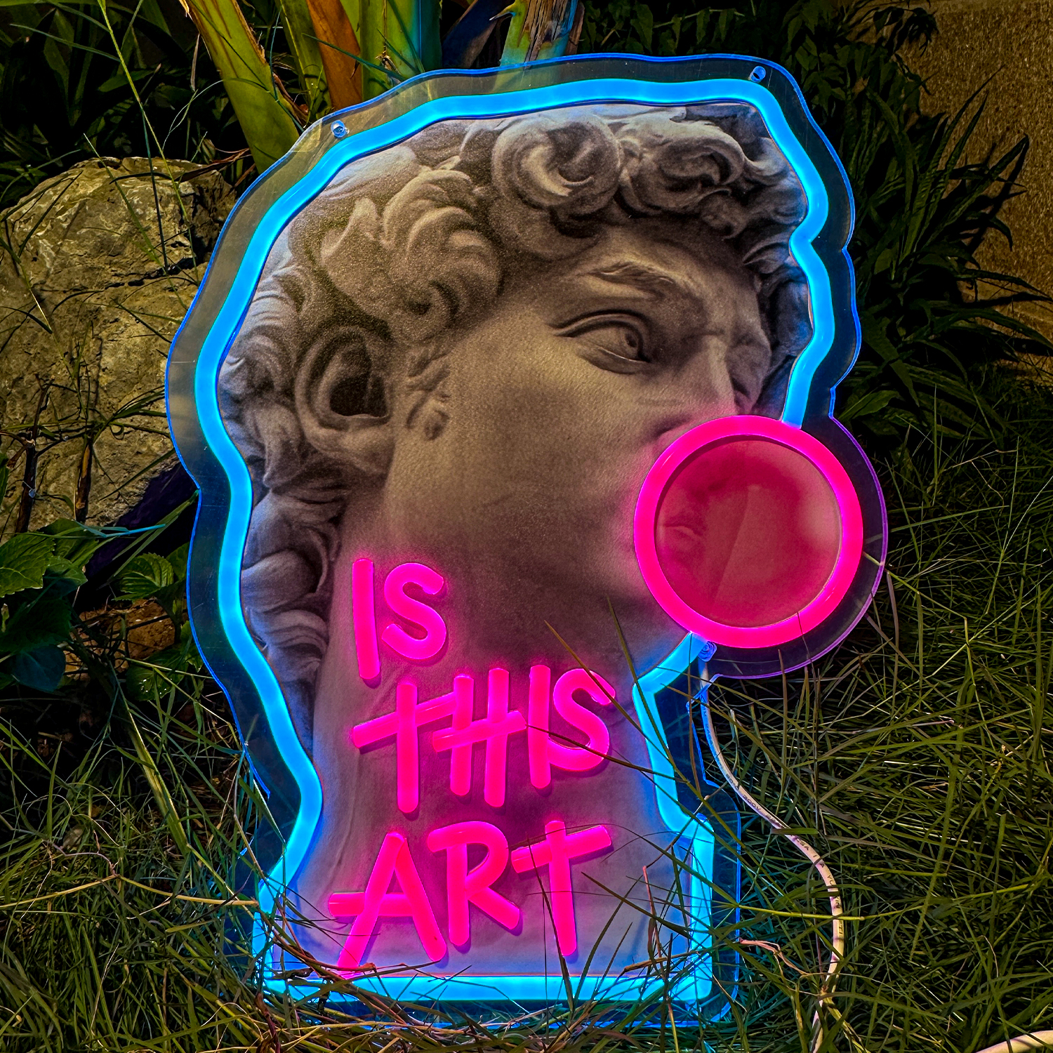 Neon contemporâneo David Is This Art