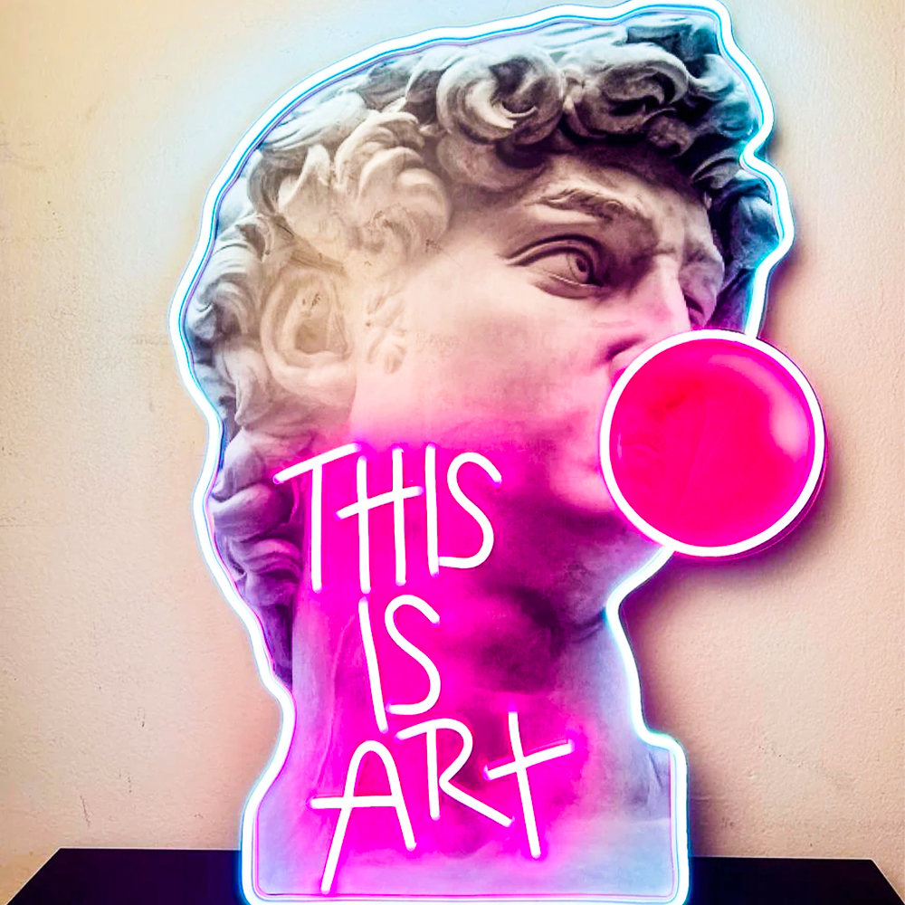 Neon contemporâneo David Is This Art
