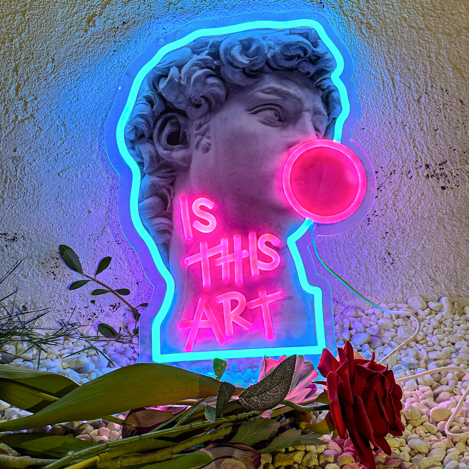 Neon contemporâneo David Is This Art