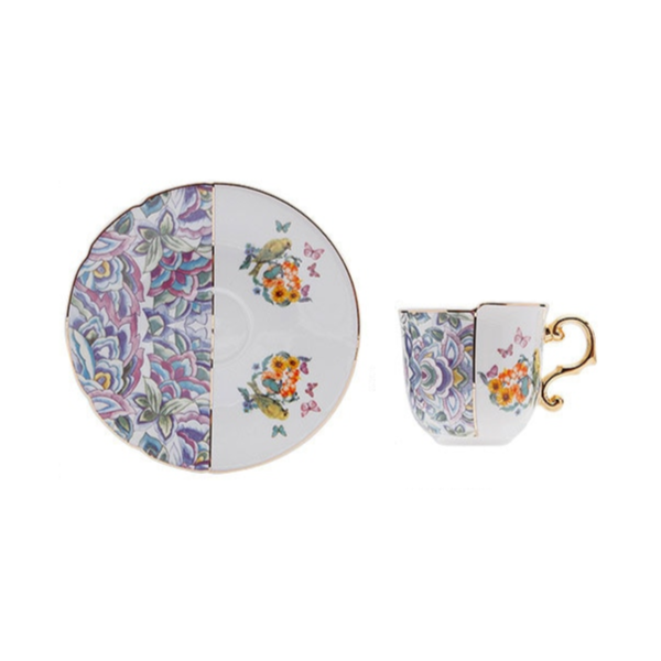 Jogo Xícara + Pires cafezinho Luxo Verona - em porcelana