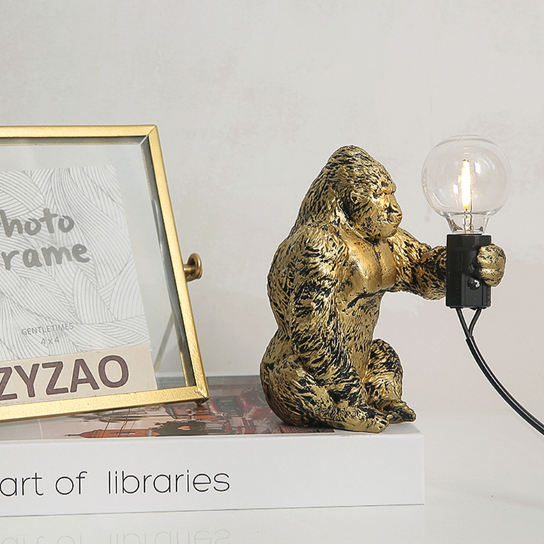 Mini luminária Gorilla - design criativo contemporâneo