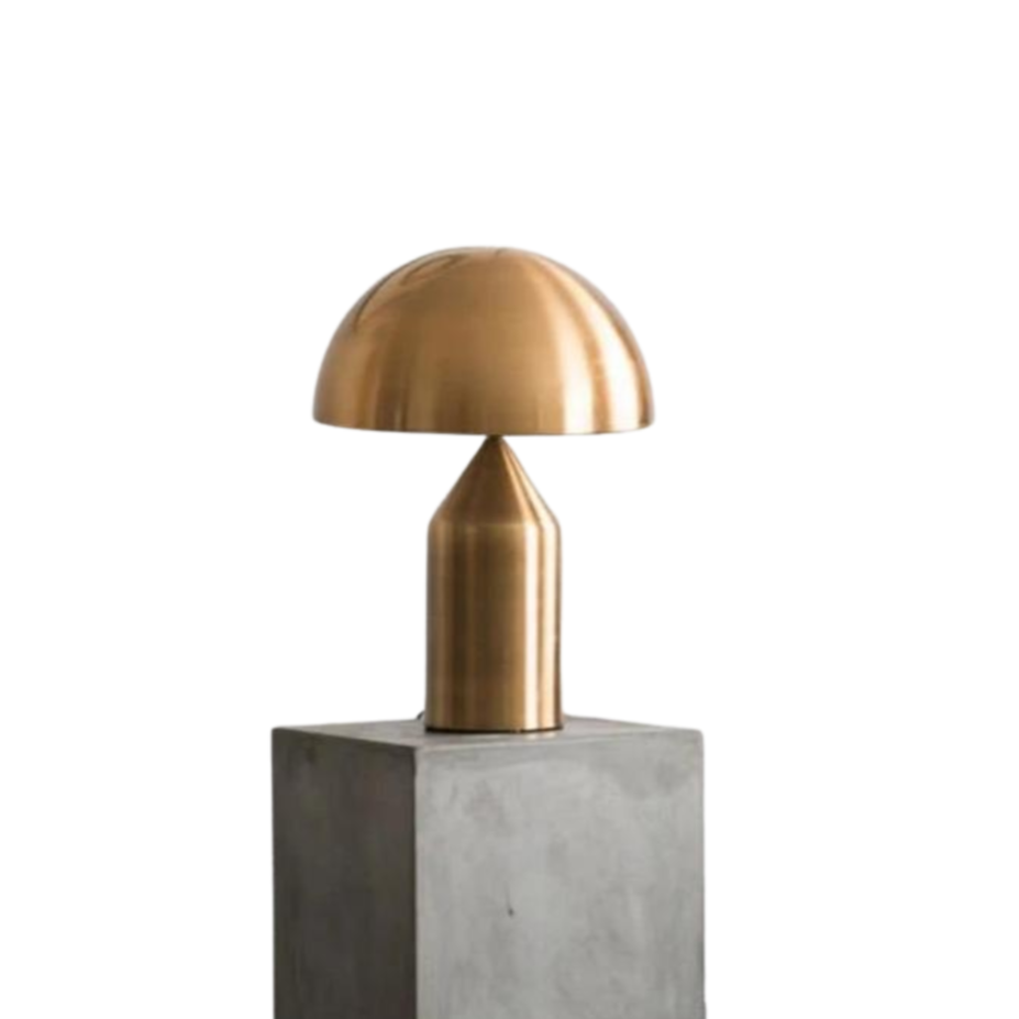 Luminária de Mesa com fio Cogumelo - Em aço inoxidável