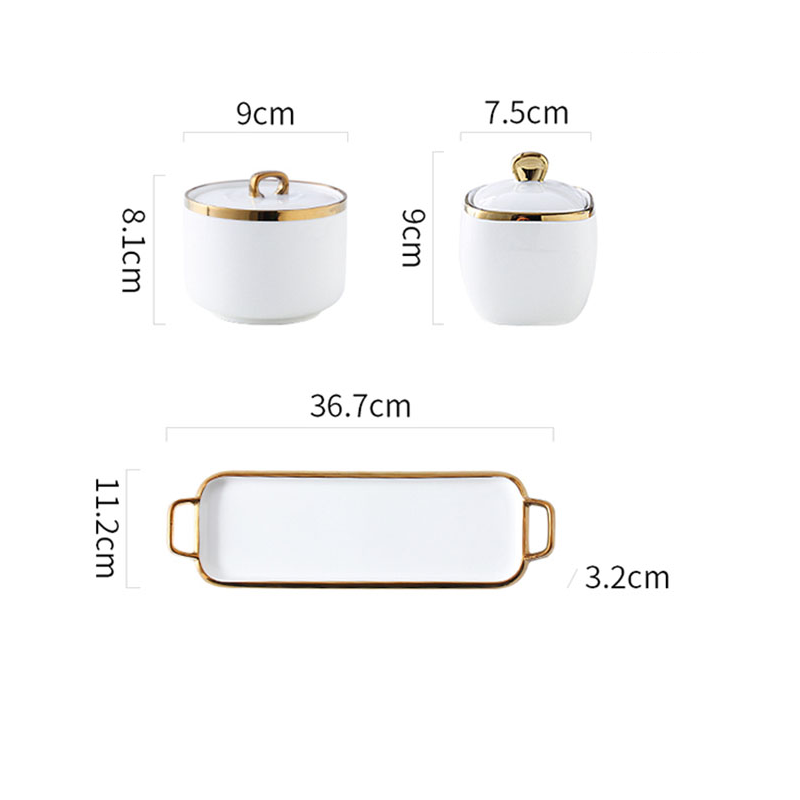 Kit 4pcs Porta Condimentos Deluxe - em porcelana - Black Friday