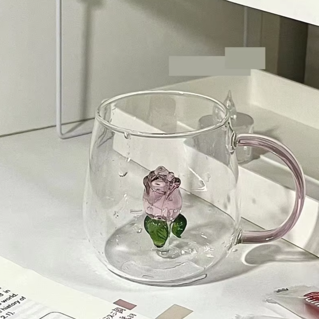 Taças Rosa de vidro - Individual ou Jogo 2pcs