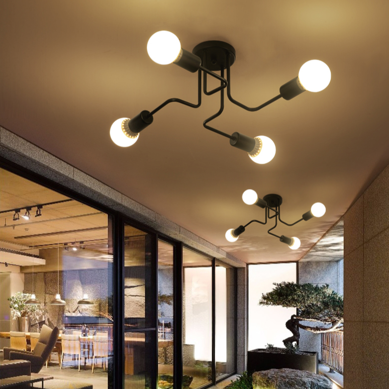 Lustre industrial moderno Arms - 03 Tamanhos