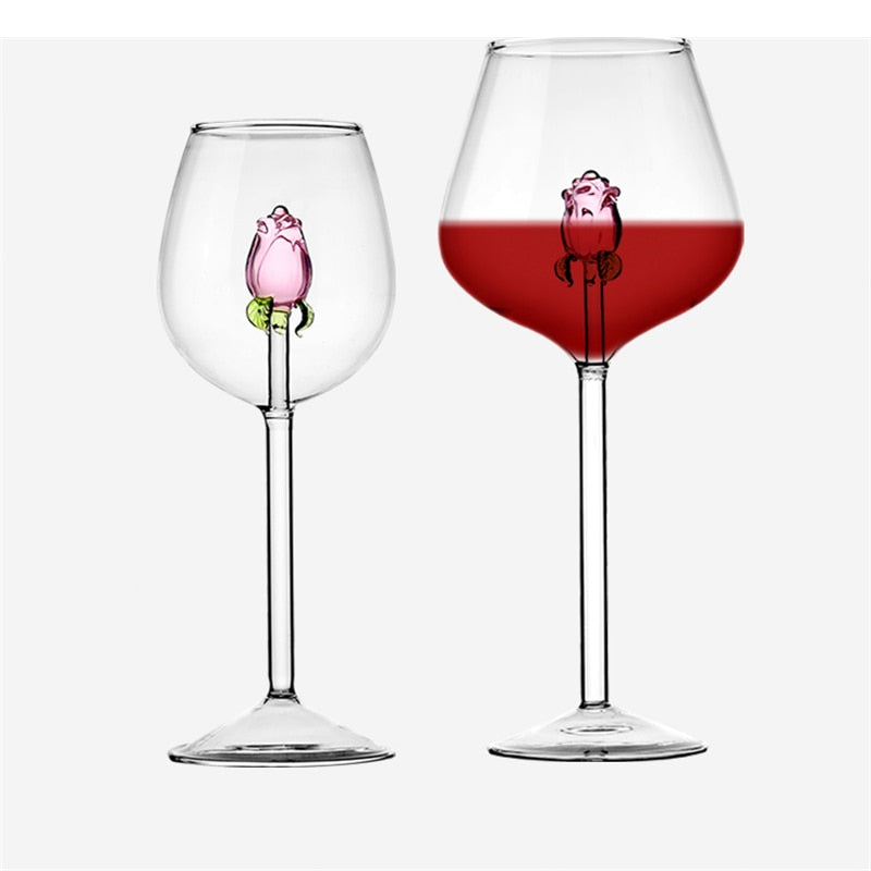 Taças Rosa de vidro - Individual ou Jogo 2pcs