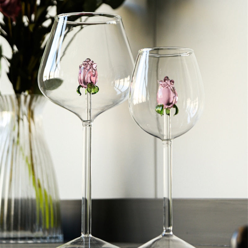 Taças Rosa de vidro - Individual ou Jogo 2pcs