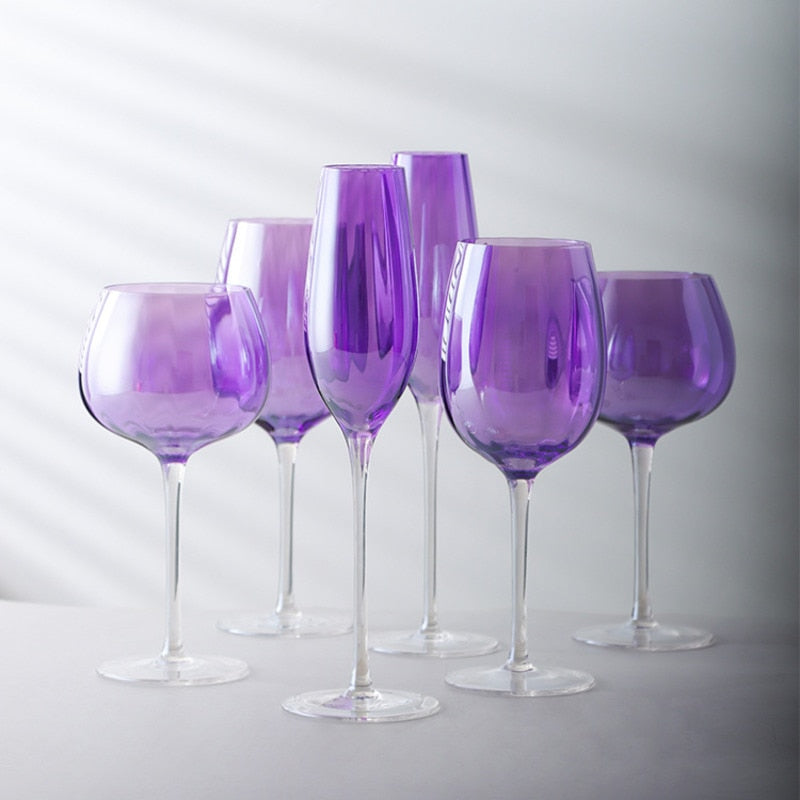 Taças em cristal perolizado Purple - Jogo 2pcs
