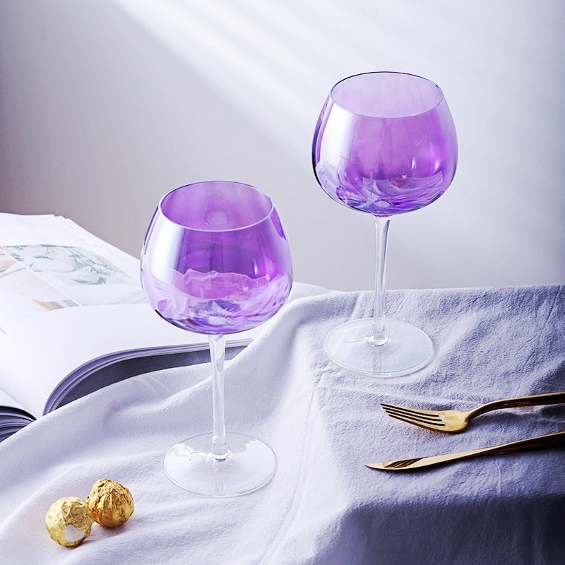 Taças em cristal perolizado Purple - Jogo 2pcs