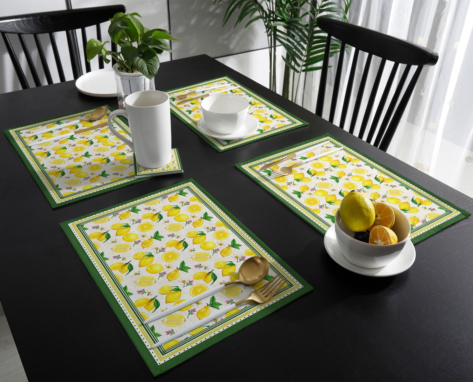 Jogo Americano limão siciliano - Jogo 4 ou 6pcs