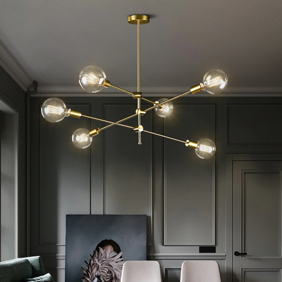 Lustre Pendente BALANCE - Dourado ou Preto em Aço