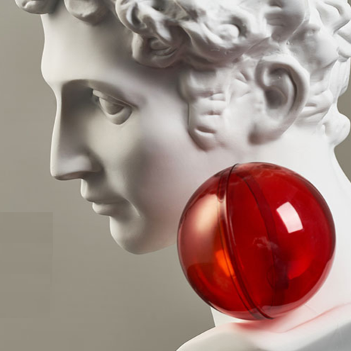 Esculturas Gregas Bubble Red - Design Contemporâneo
