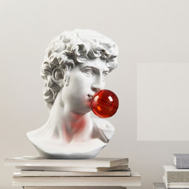 Esculturas Gregas Bubble Red - Design Contemporâneo